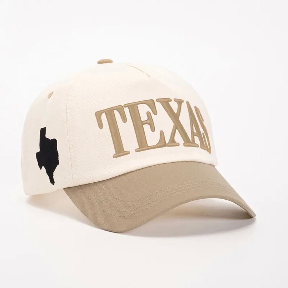 Texas Beige Deep Khaki Baseball Hat Embroidered Adjustable Baseball Cap NWOT
